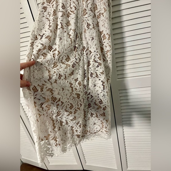 Lulu's White Lace Dress with Nude Lining - Picture 10 of 12